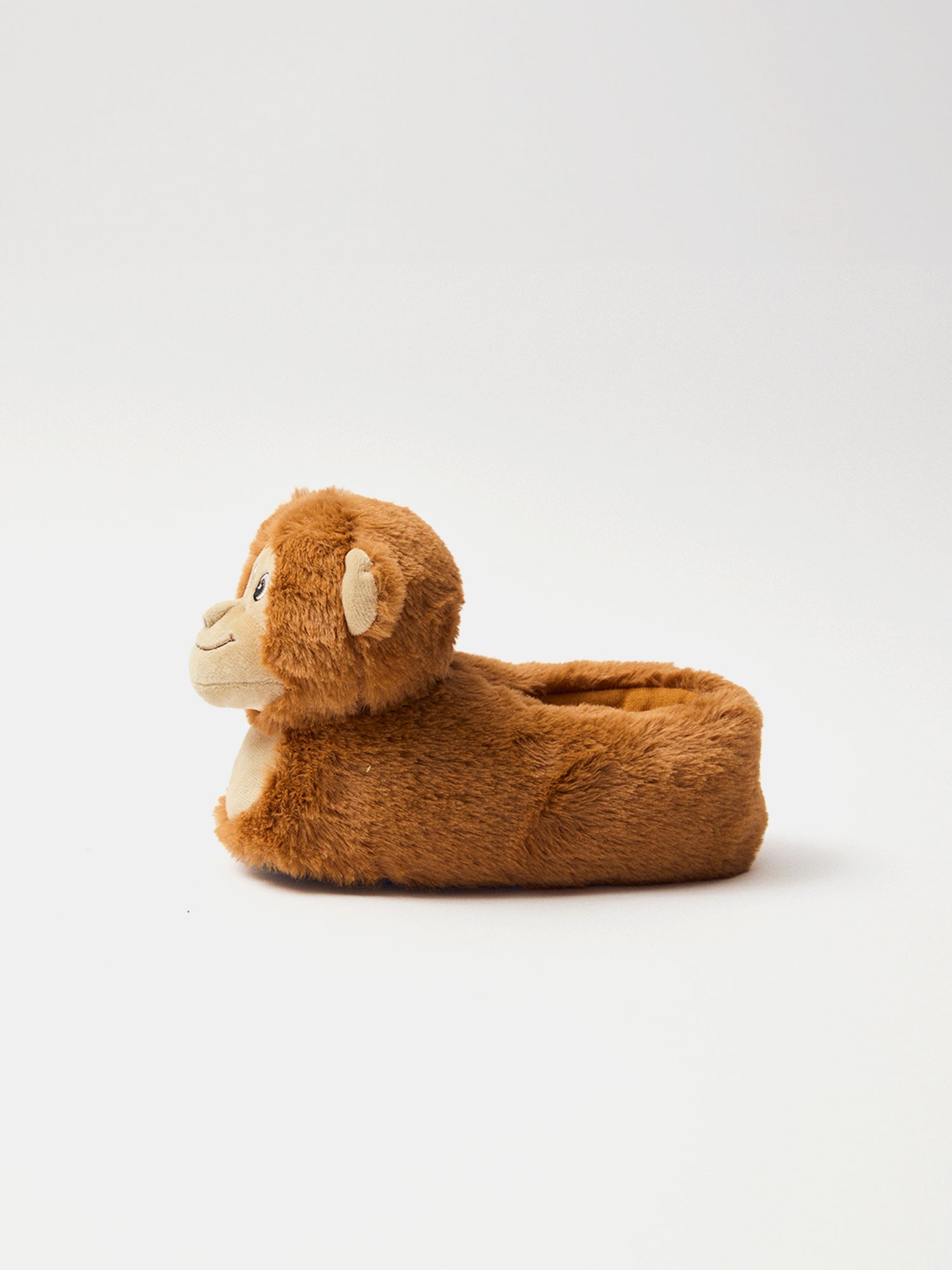 Pantufas marrons com cara de macaco para Meninos