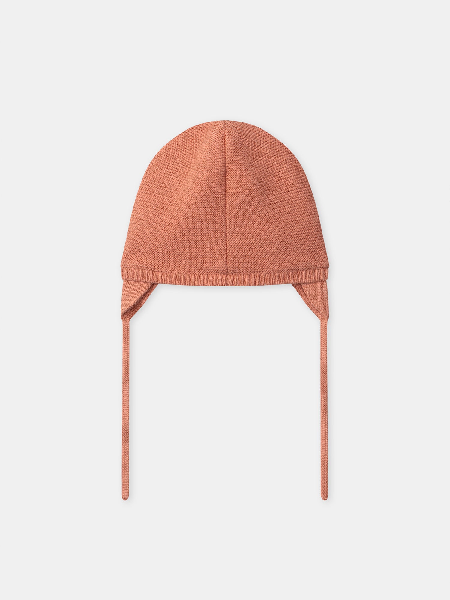 Gorro de lã rosa com laço para menina recém-nascida