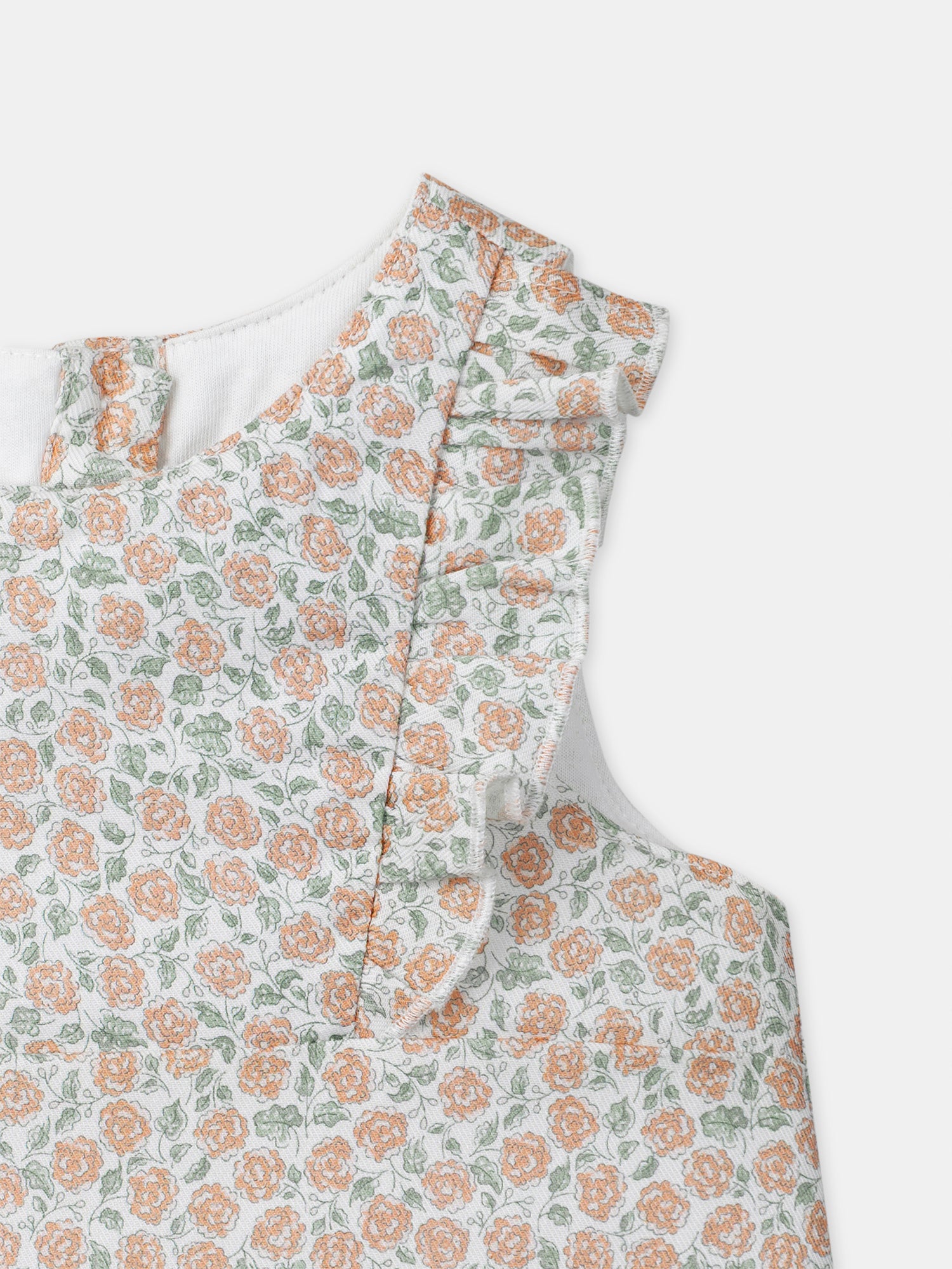 Conjunto de combinação com estampa floral + body + faixa para recém-nascido menina