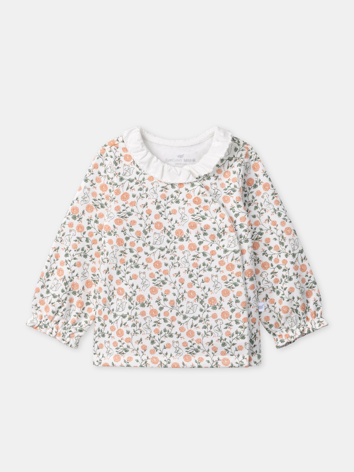 Conjunto de sudadera com estampado floral + leggings + meias para Bebés Meninas