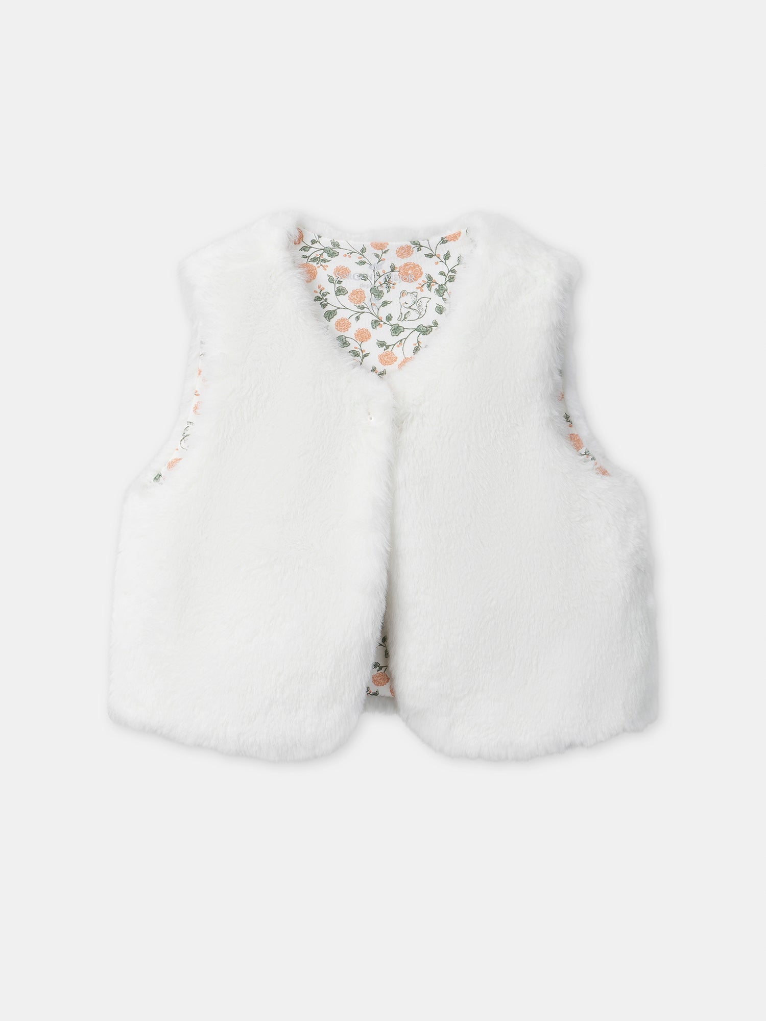 Conjunto de vestido com estampado floral + colete + collants para Bebés Meninas