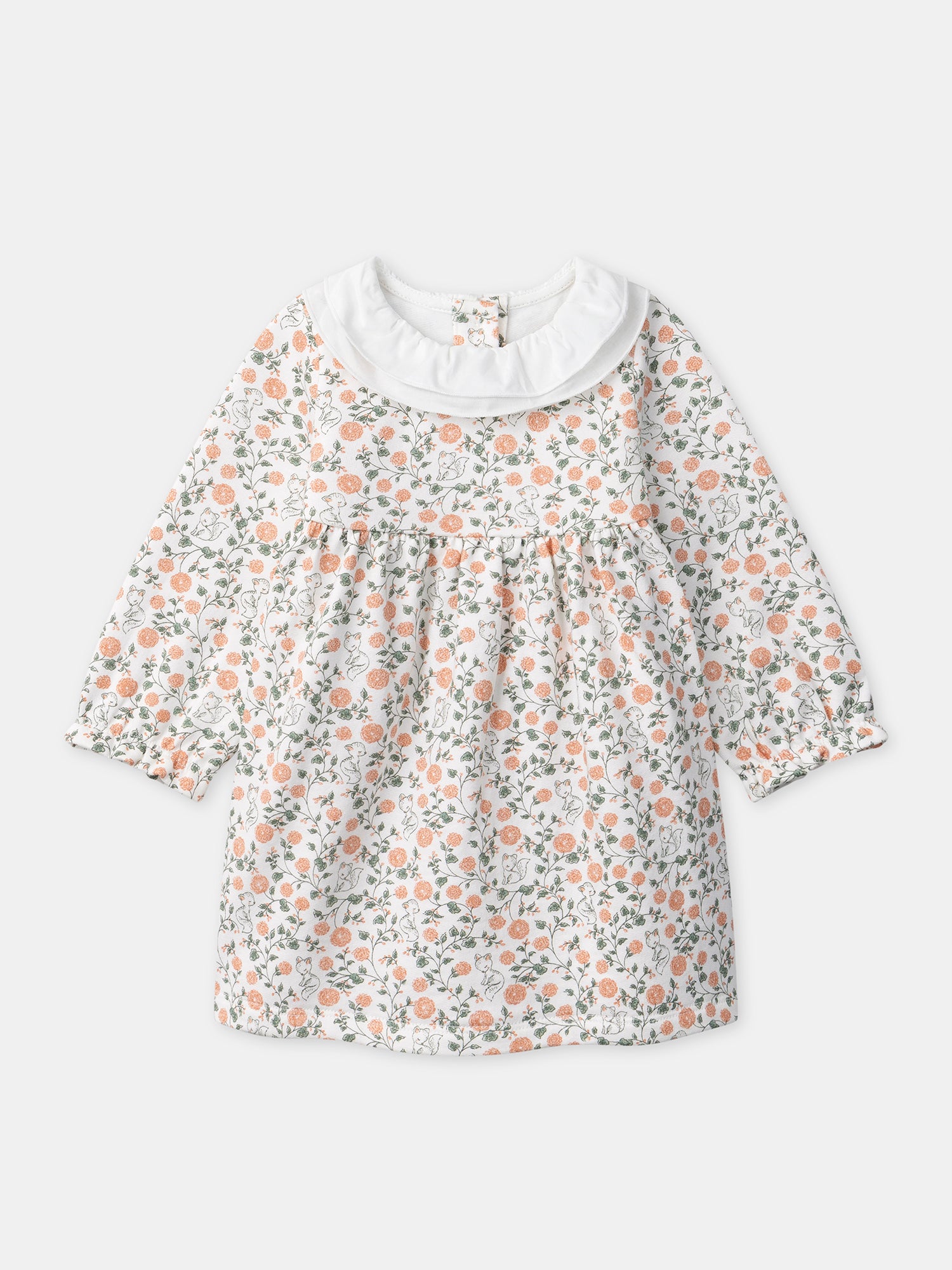 Conjunto de vestido com estampado floral + colete + collants para Bebés Meninas