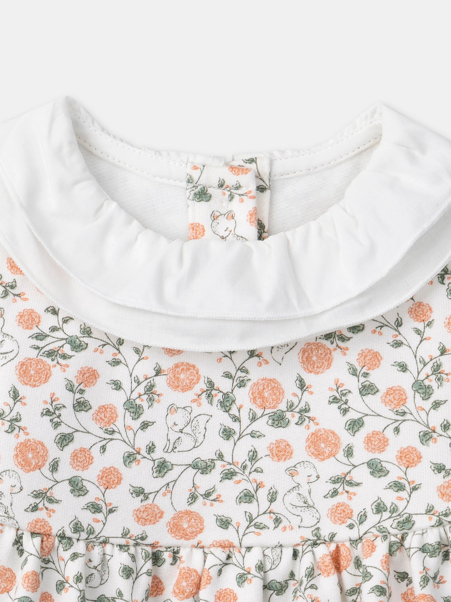 Conjunto de vestido com estampado floral + colete + collants para Bebés Meninas