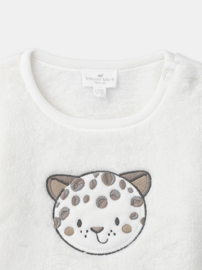 Conjunto de sweatshirt branco + calças + meias Nascimento Unissexo