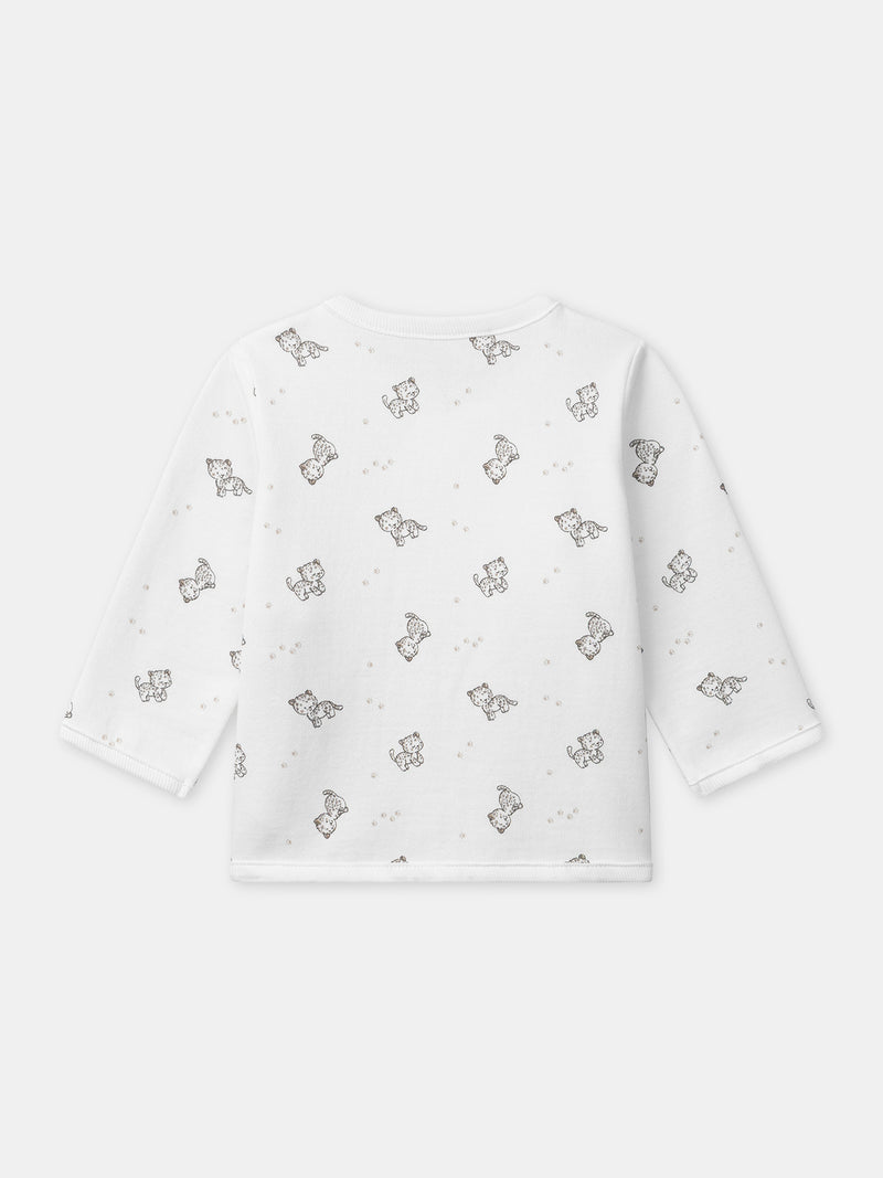 Conjunto de soutien com estampado de pantera + calças + meias para recém-nascidos unissexo
