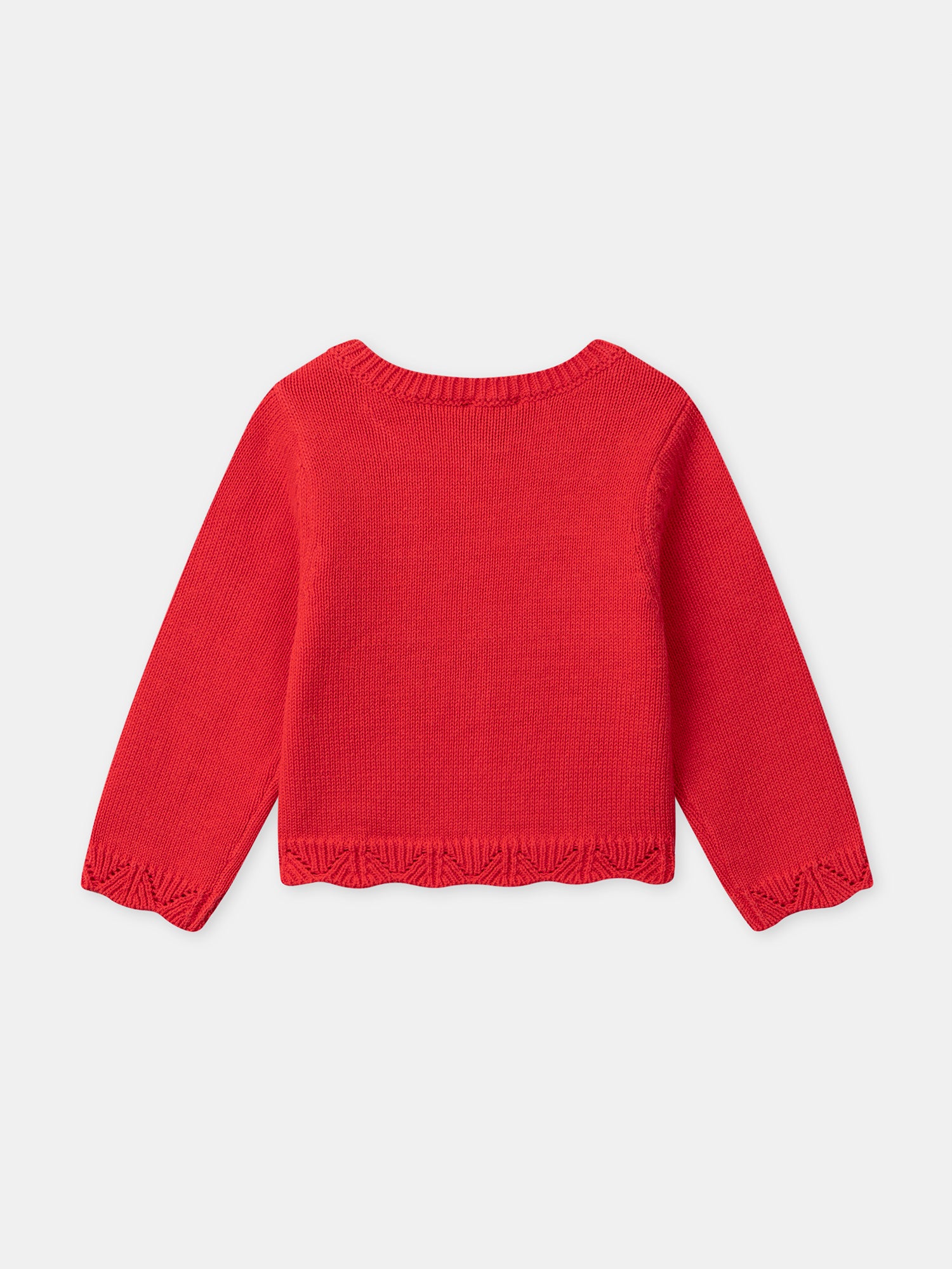 Cardigan vermelho arejado Bebé Menina