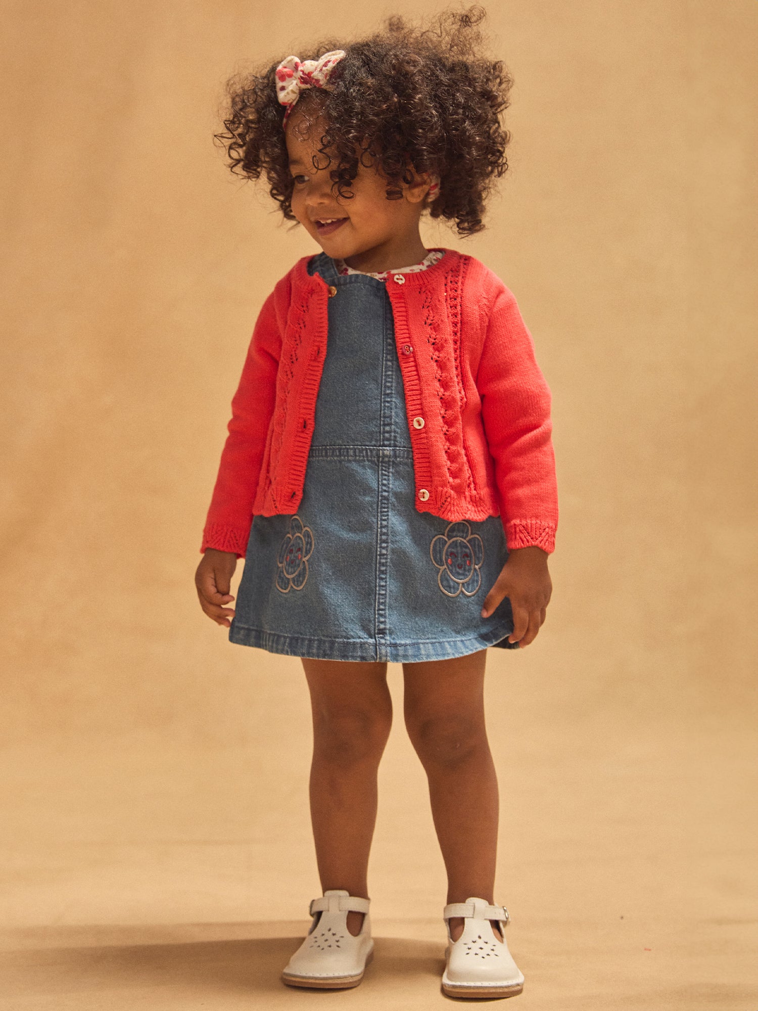 Cardigan vermelho arejado Bebé Menina