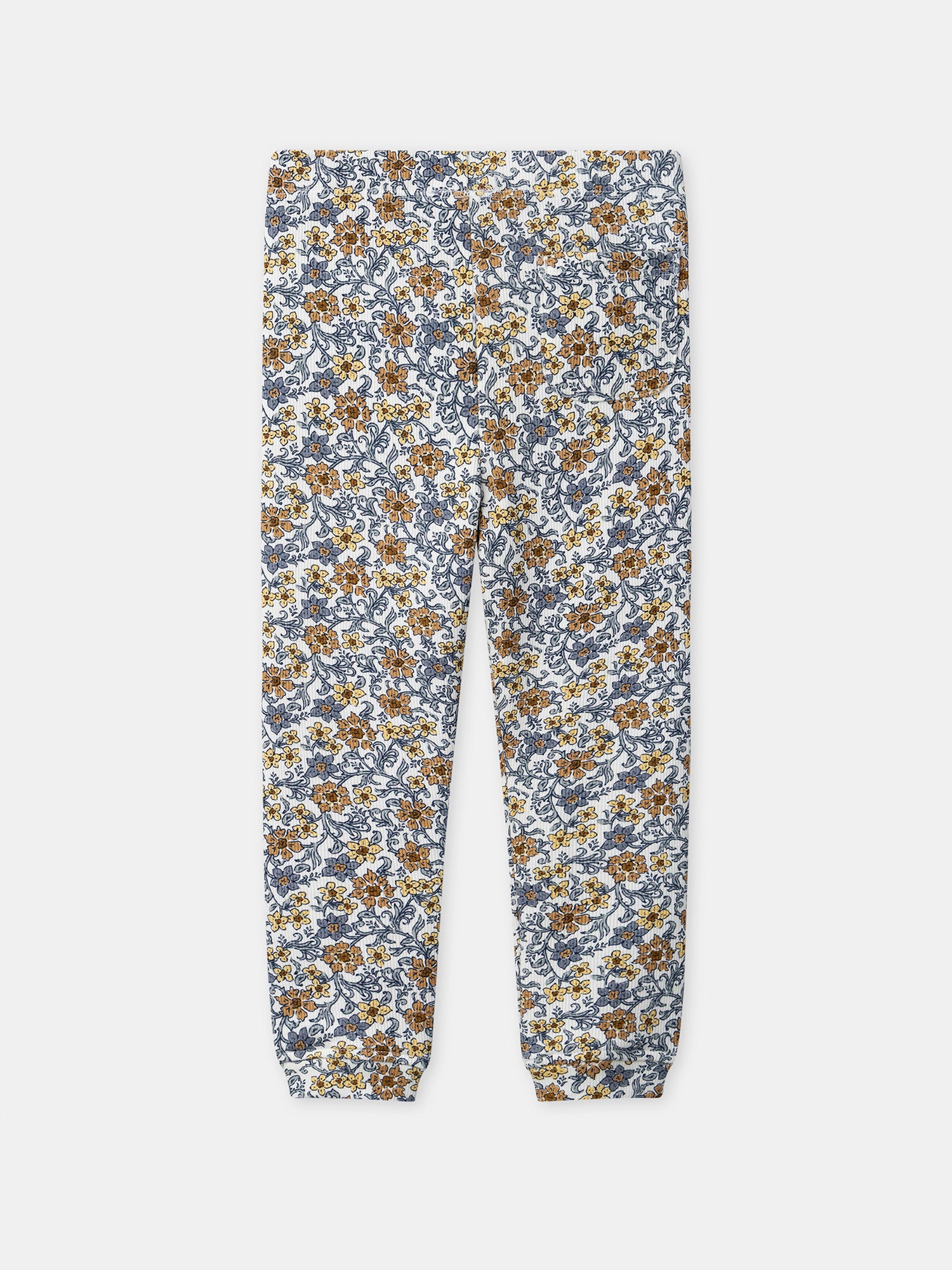 Ensemble pull bleu grisé et legging imprimé fleuri Bébé Fille