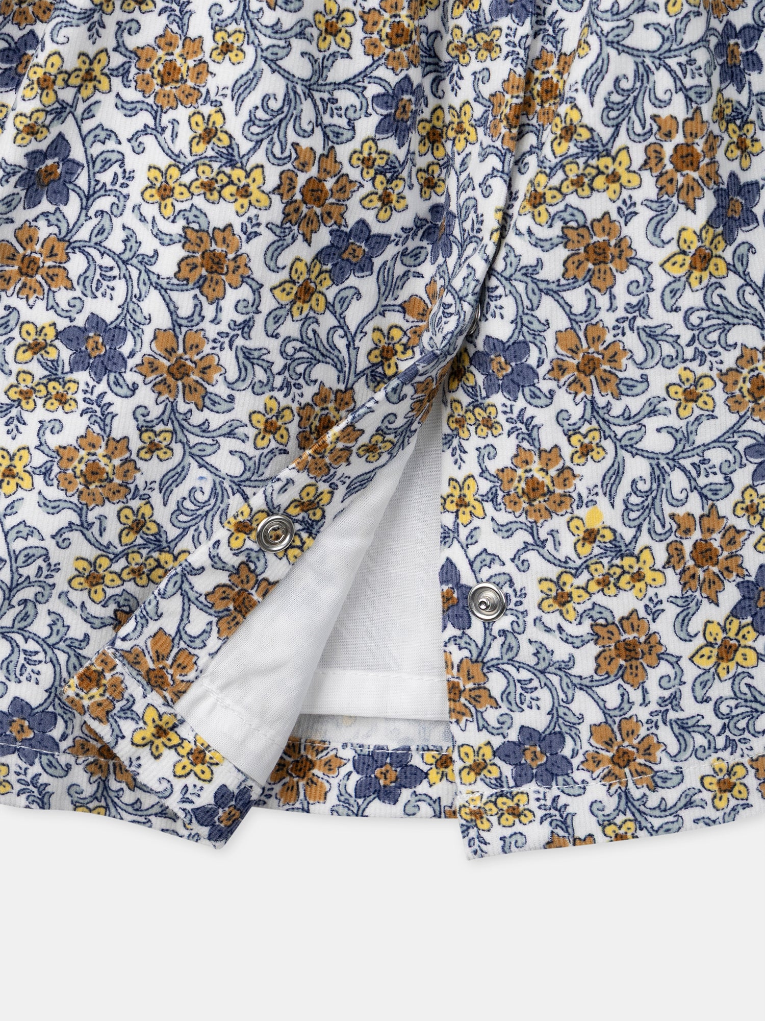 Vestido em veludo com estampa floral para meninas