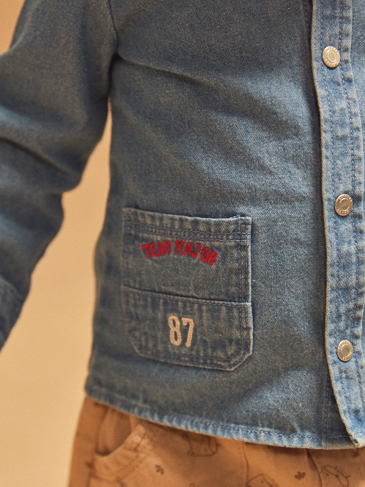 Camisa em Denim Azul para Bebé Menino