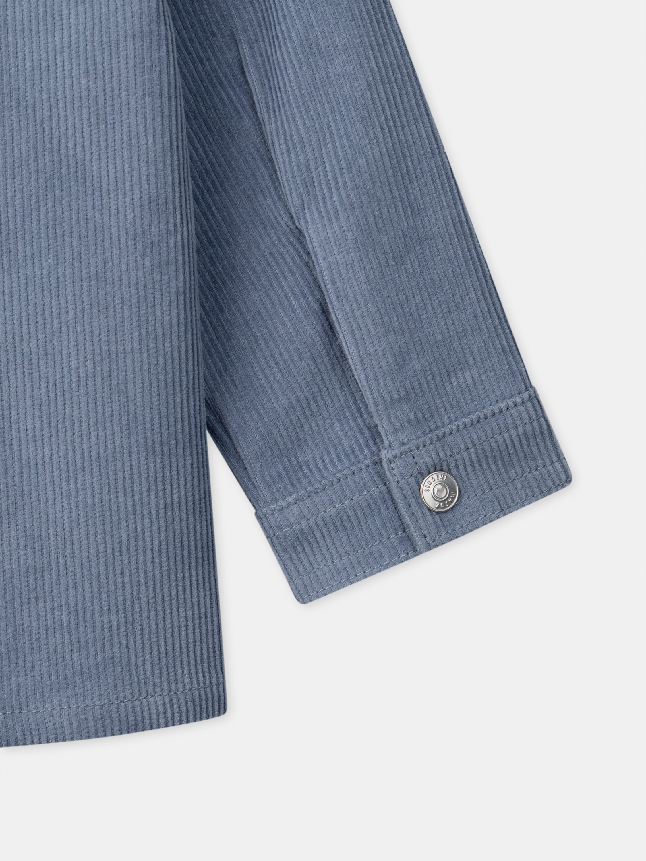 Camisa em veludo azul gris bebé rapariga