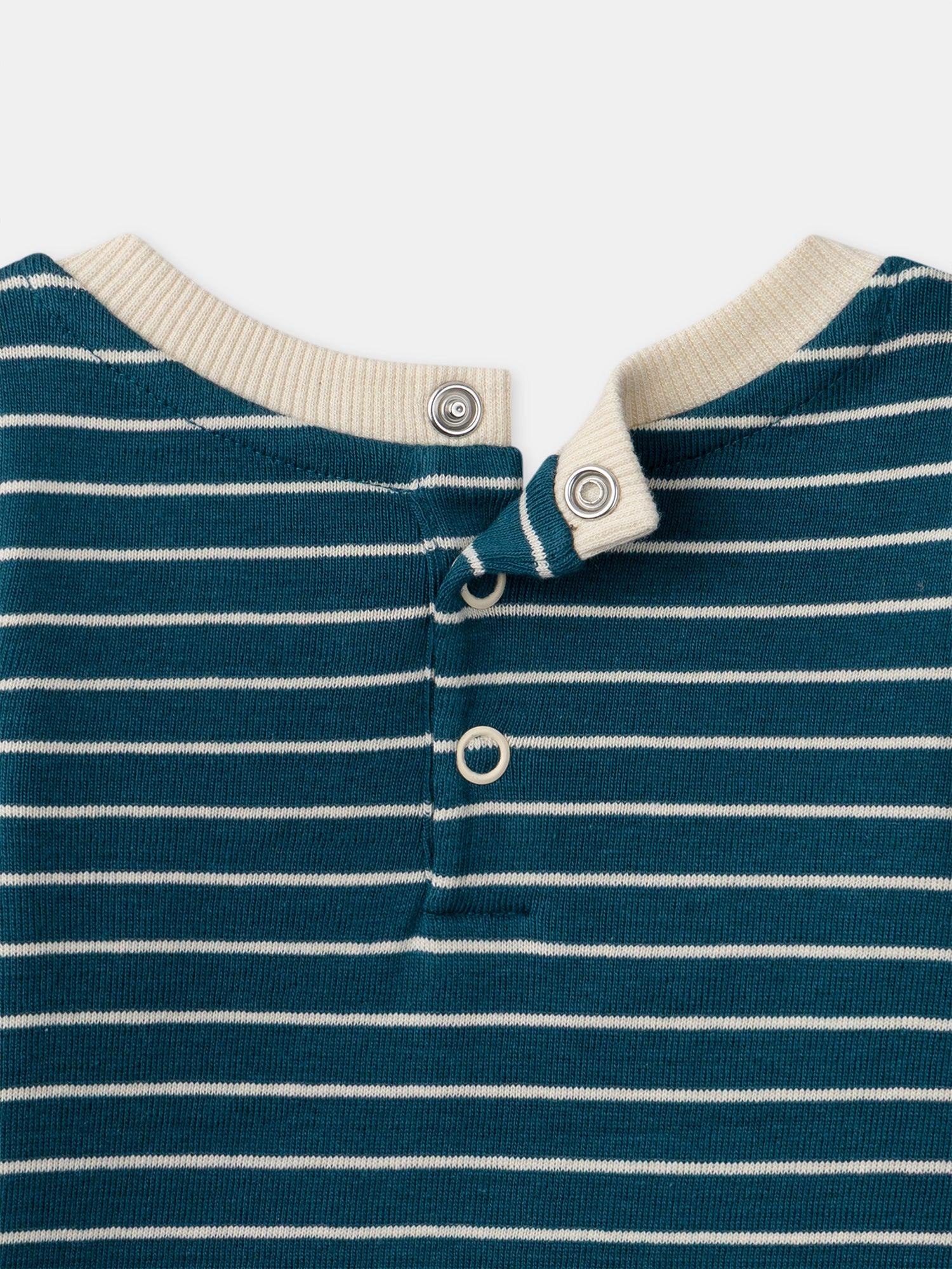 Body às riscas azuis para bebé rapaz