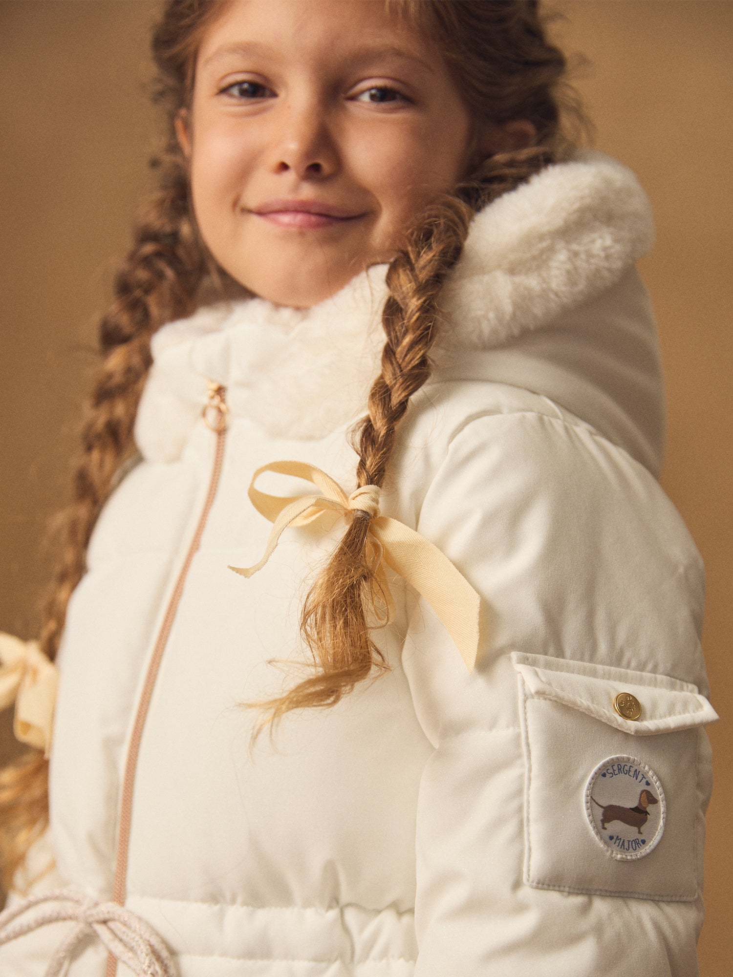 Jaqueta Branca Matelassada Meninas