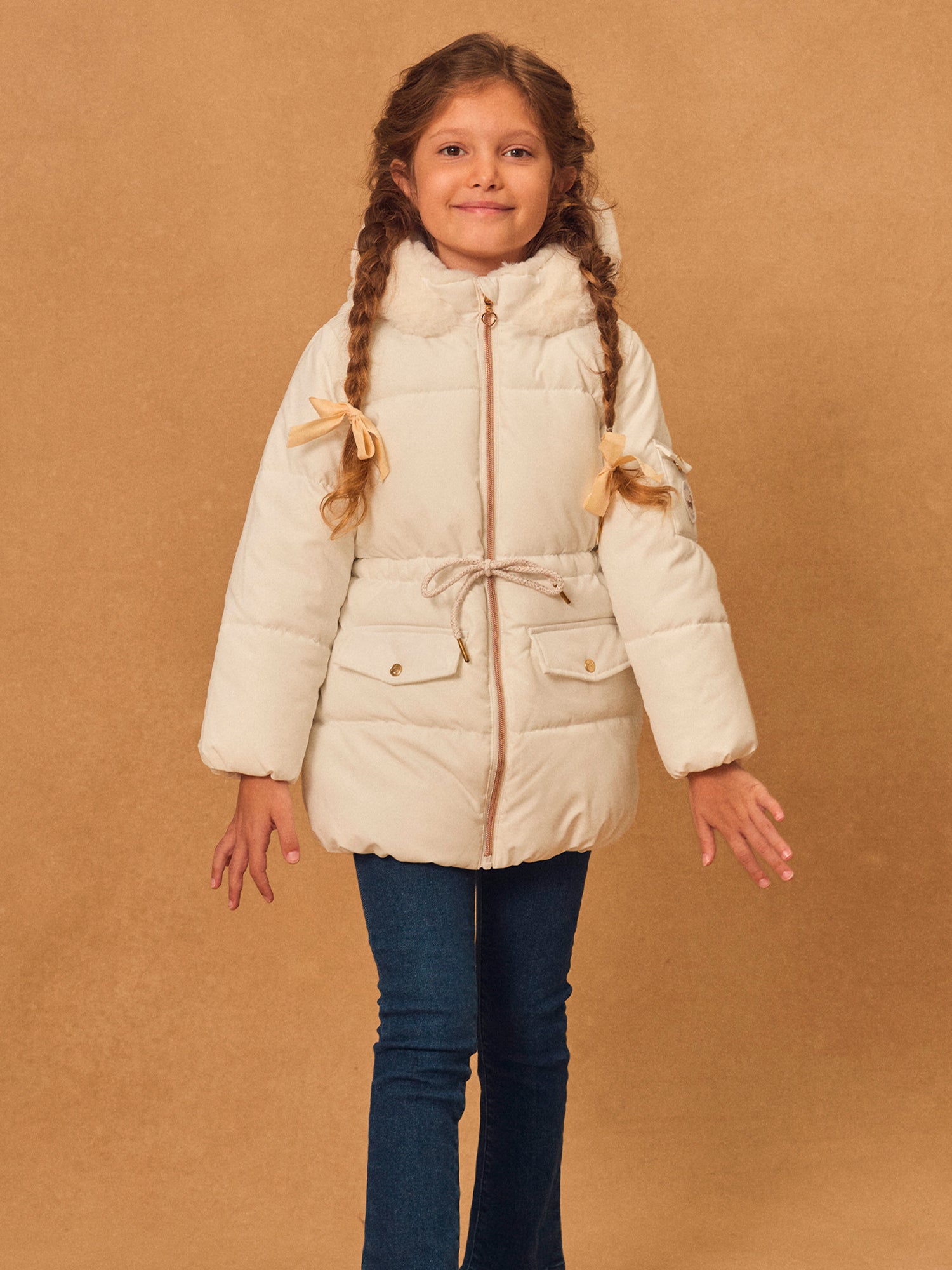 Jaqueta Branca Matelassada Meninas