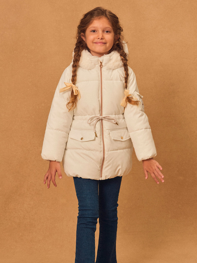 Doudoune blanche matelassée Fille