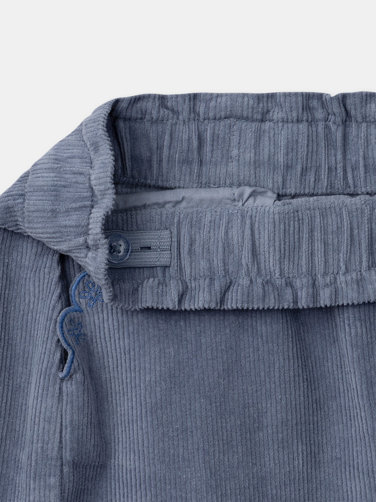 Saia Azul em Veludo para Menina