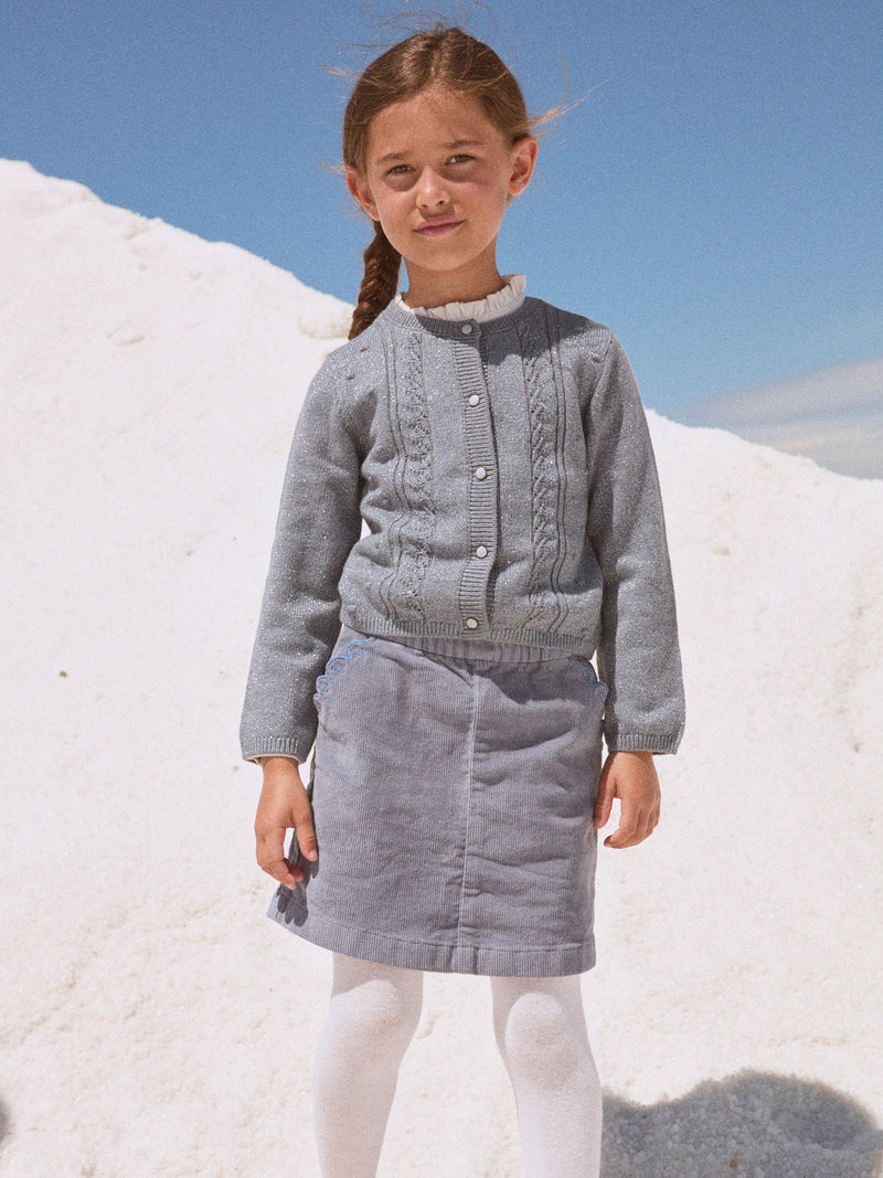 Jupe bleu en velours Fille