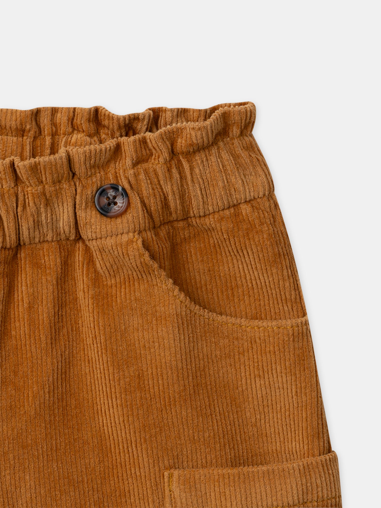 Bermuda Castanha em Veludo para Meninas