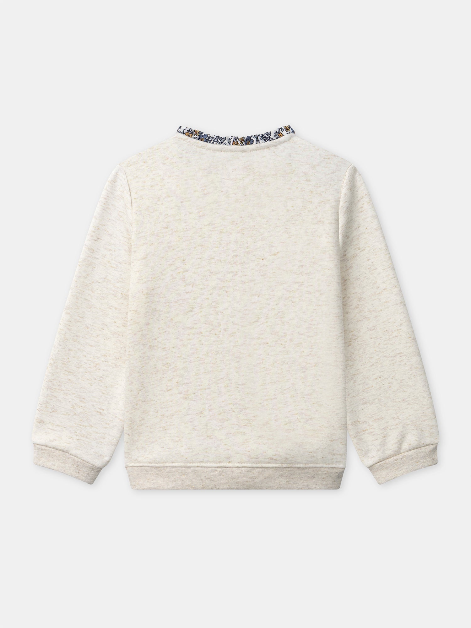 Sweat écru à broderie "Jolie Fleur" Fille