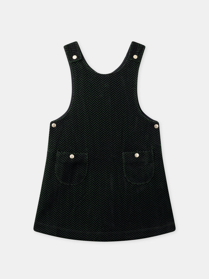 Vestido de veludo verde para meninas no Natal