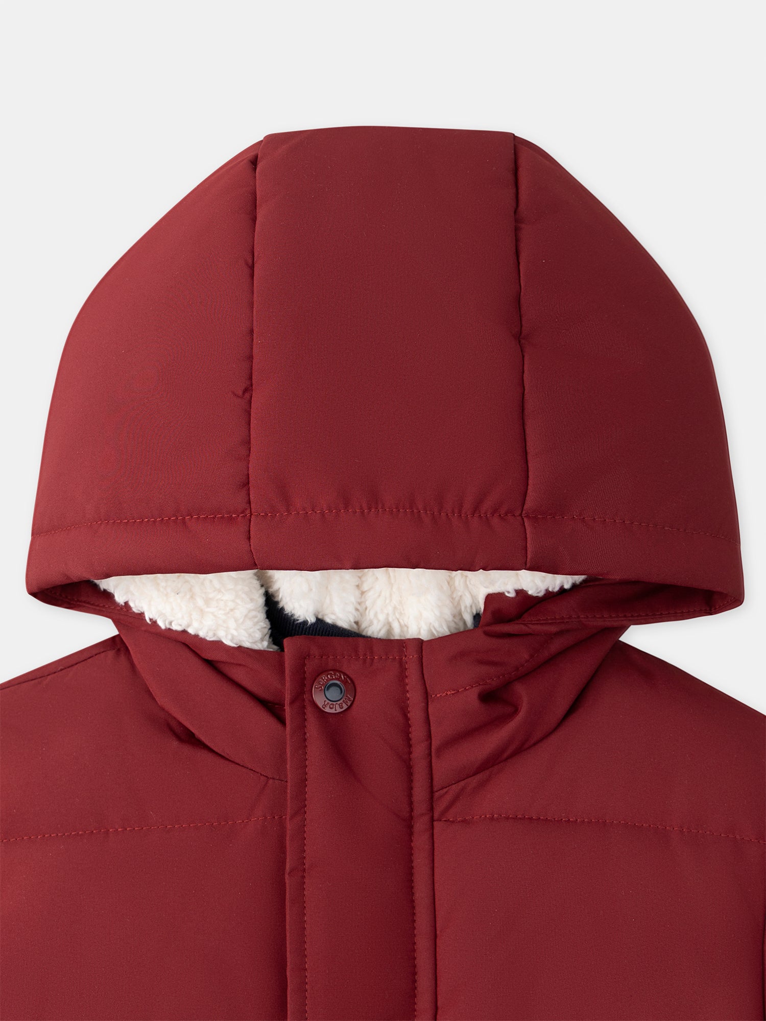 Jaqueta acolchoada bordô para meninos