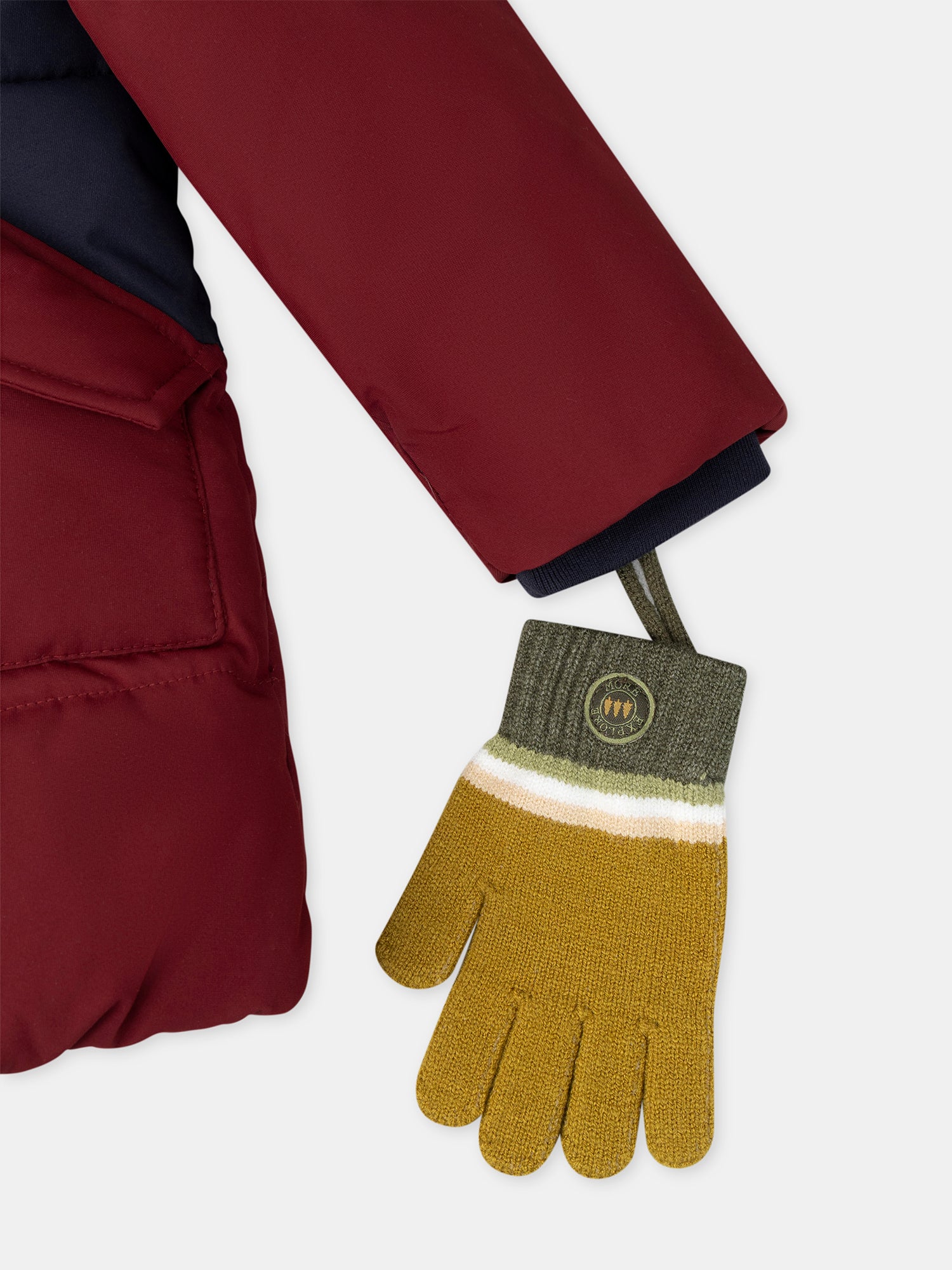 Jaqueta acolchoada bordô para meninos