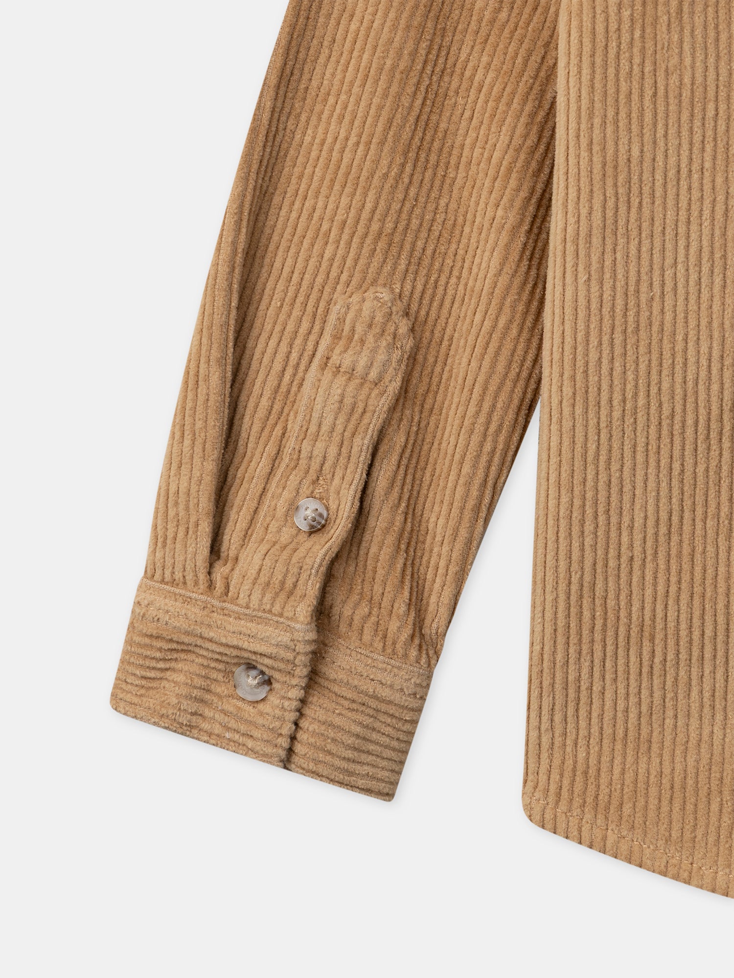 Camisa castanha de veludo para rapazes