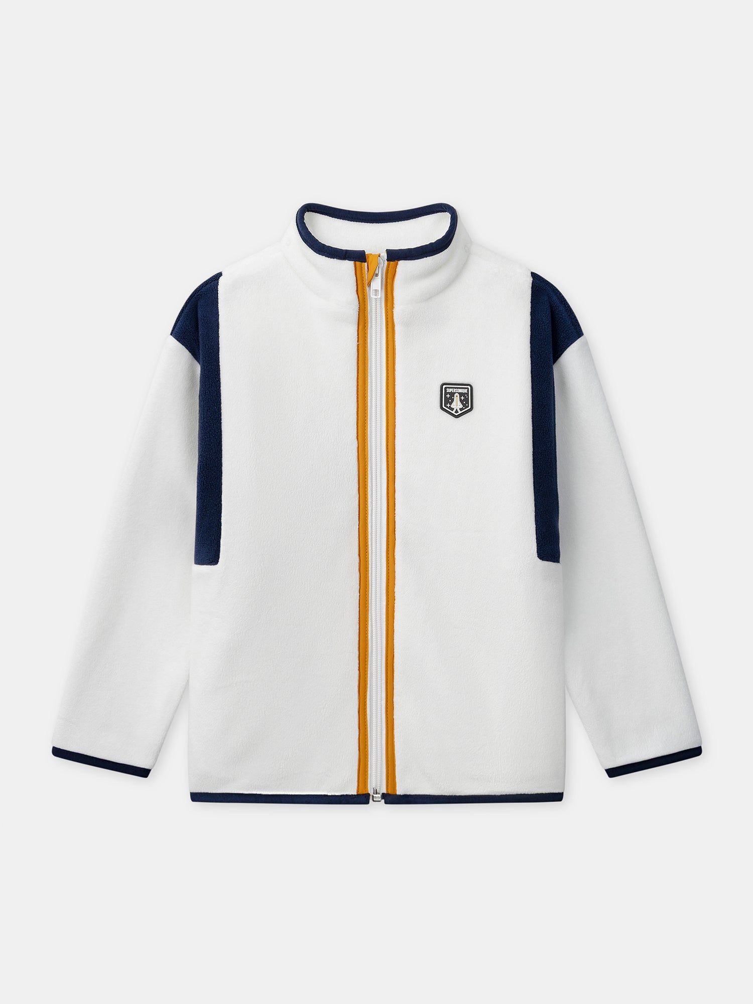 Colete branco com fecho de zip para meninos