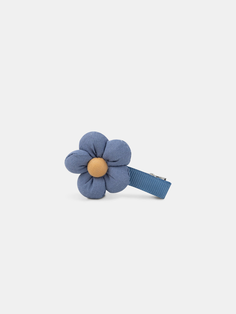 2 ganchos de cabelo azuis com flores para meninas