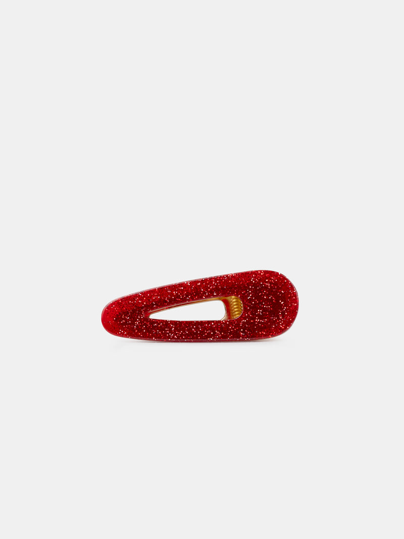 3 ganchos de cabelo ecrus com estampado floral ou vermelho brilhante para meninas
