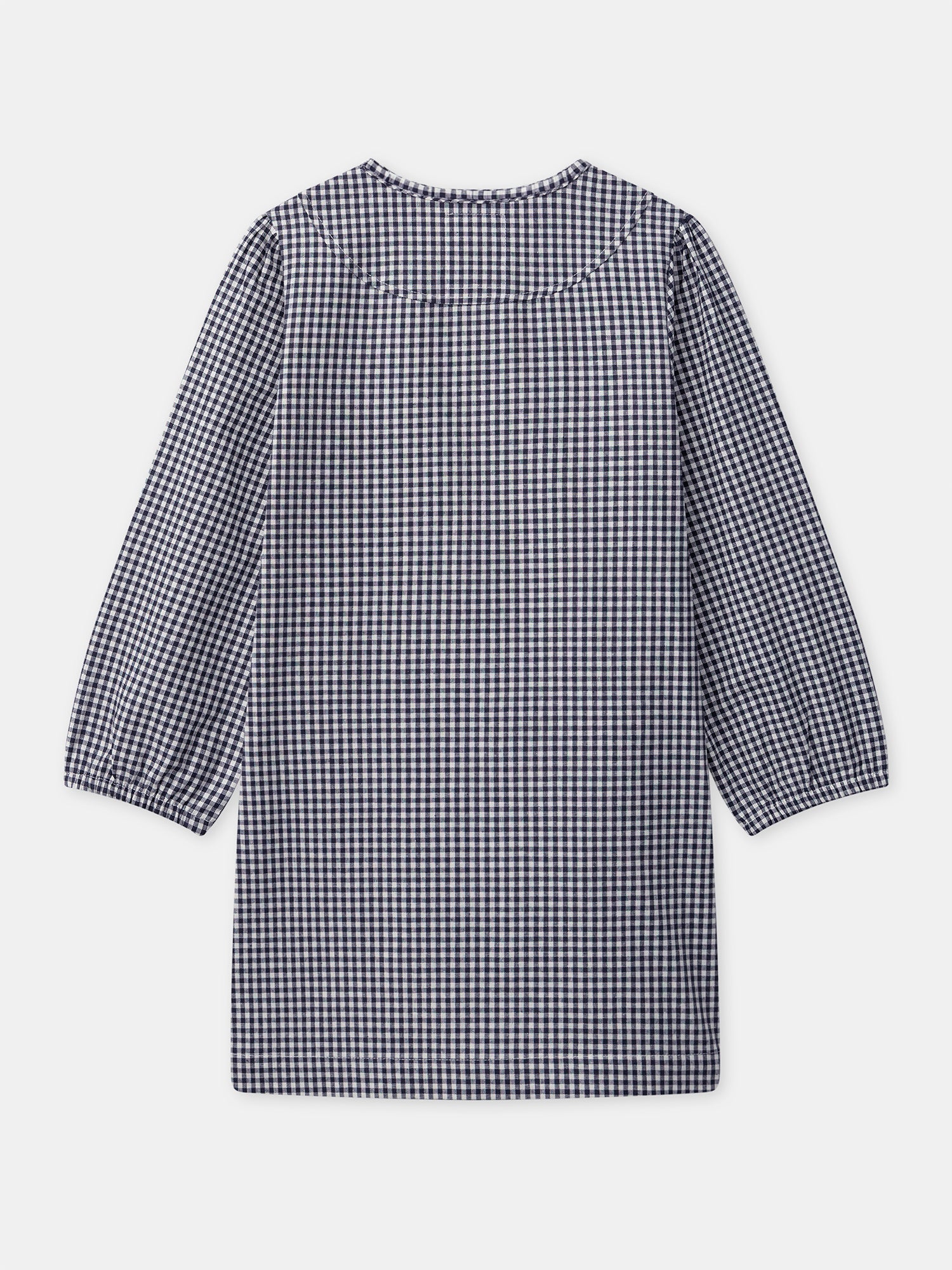 Avental de Vichy Azul Marinho e Branco para Meninas