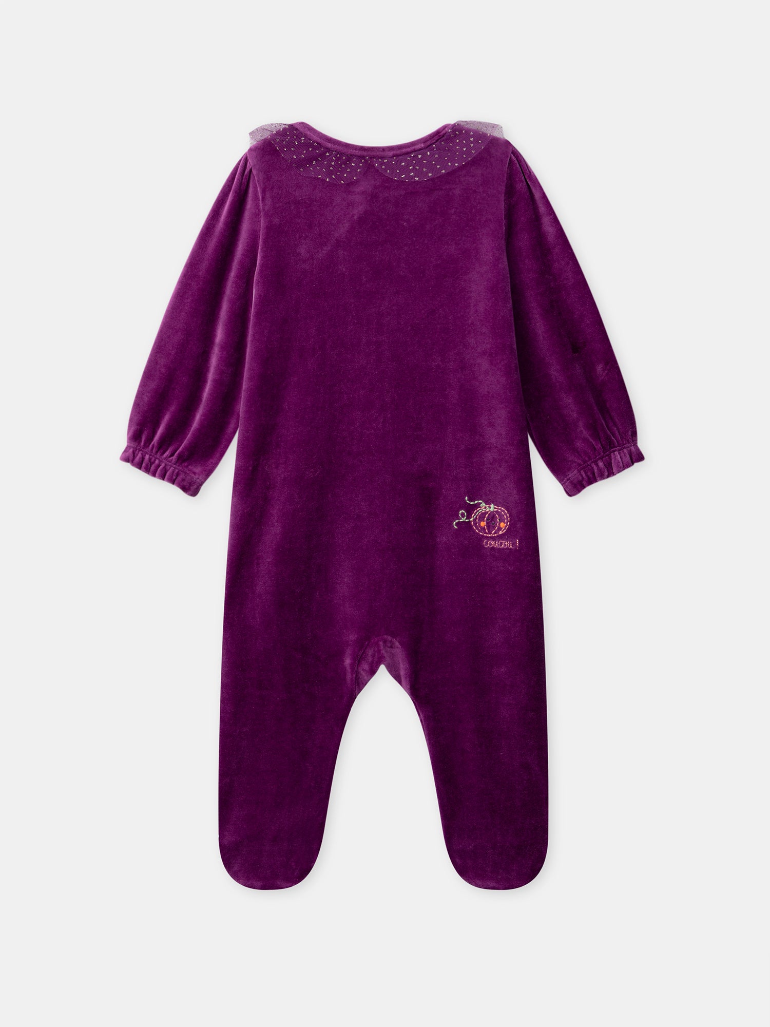 Saco de cama de veludo roxo + Gorro de abóbora Bebé Rapariga