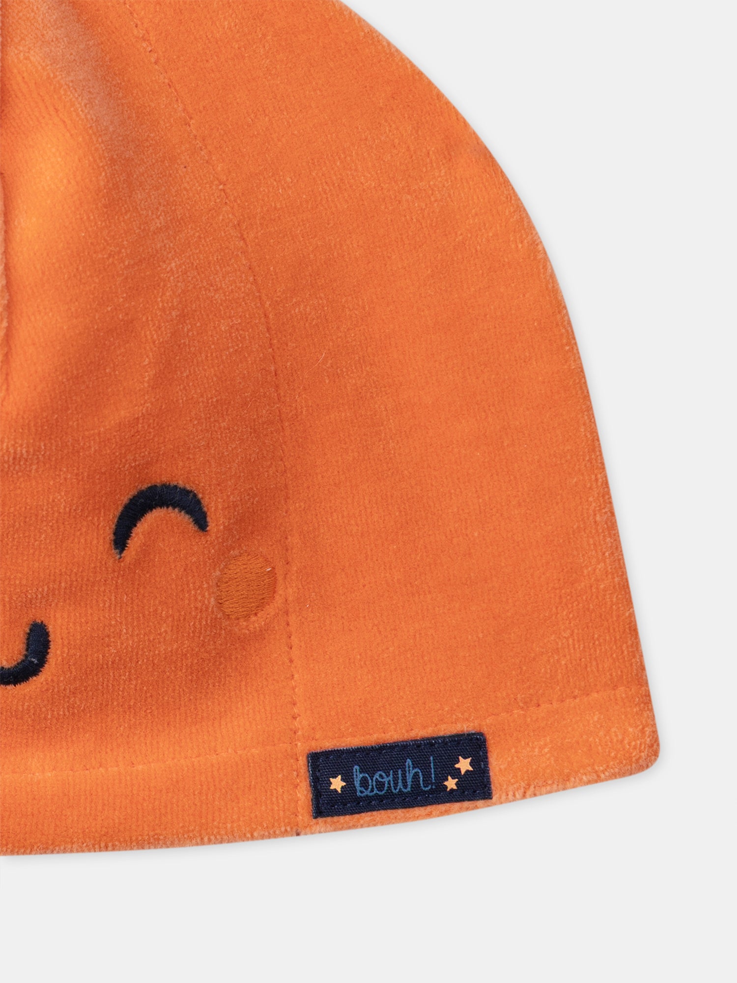 Macacão de veludo azul marinho + Chapéu de abóbora para menino bebé