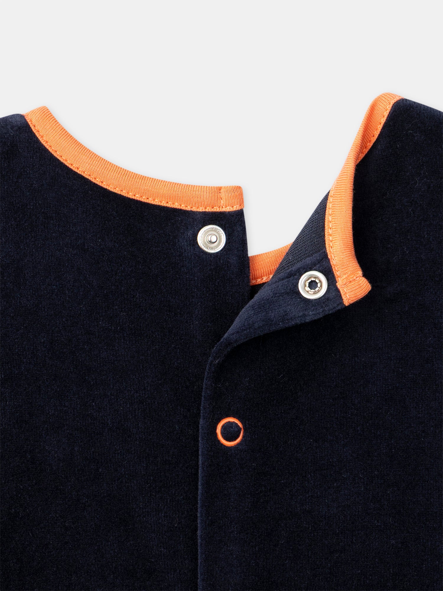 Macacão de veludo azul marinho + Chapéu de abóbora para menino bebé