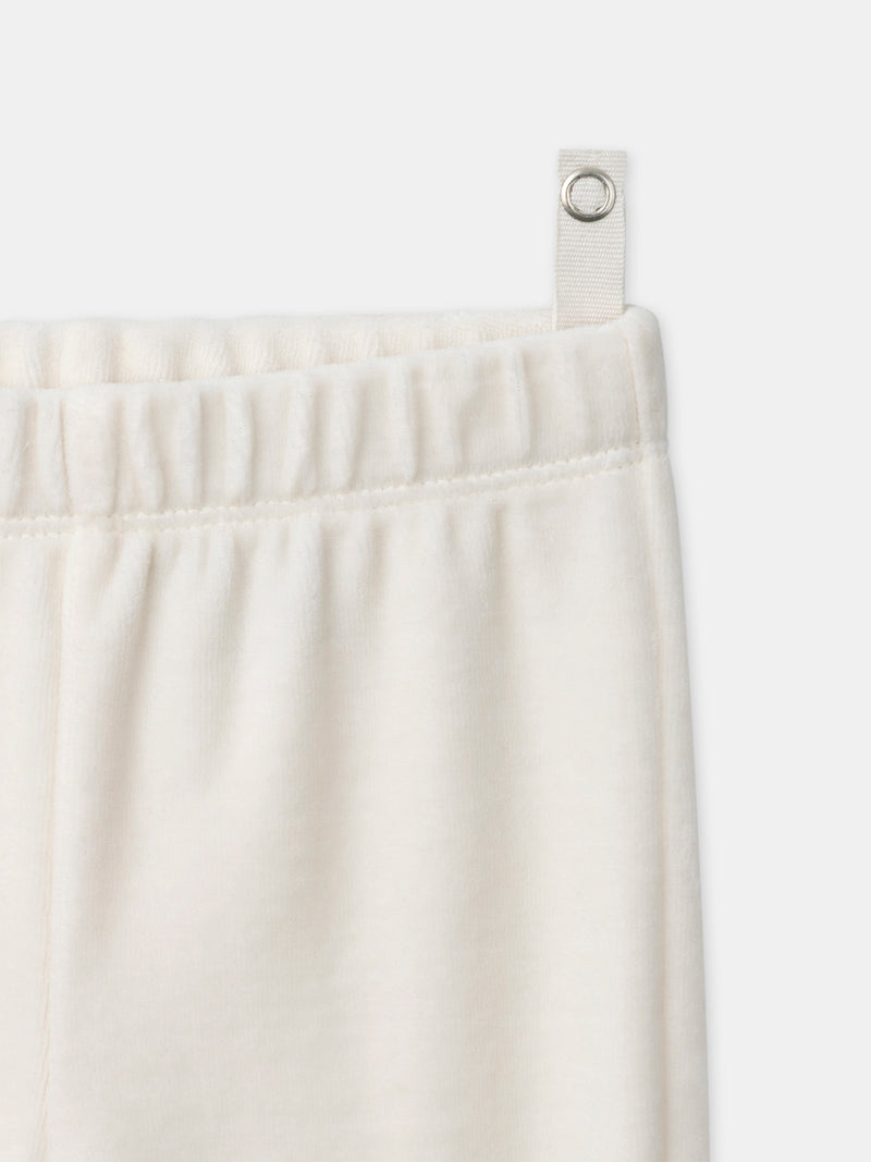 Pijama riscas em marfim e coelho para menino bebé