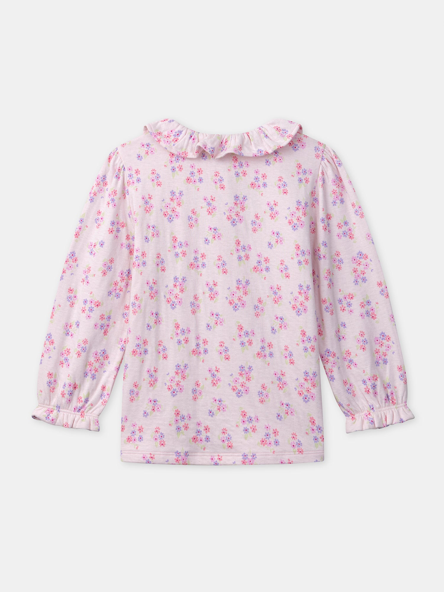 Pijama Rosa com Estampado Floral para Menina