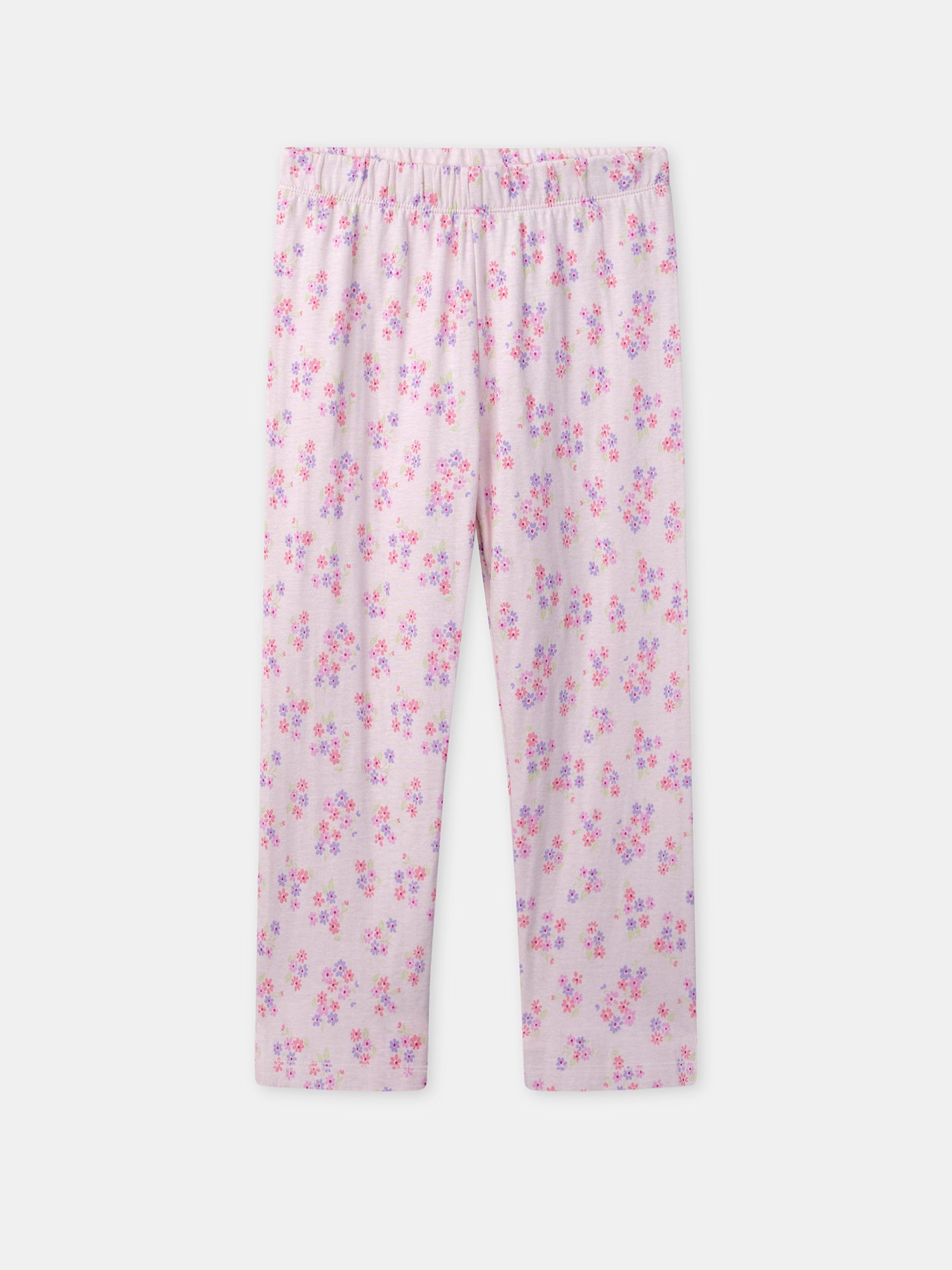 Pijama Rosa com Estampado Floral para Menina