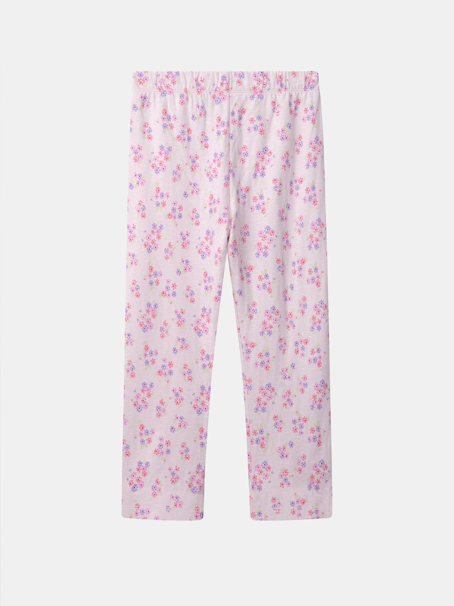 Pijama Rosa com Estampado Floral para Menina