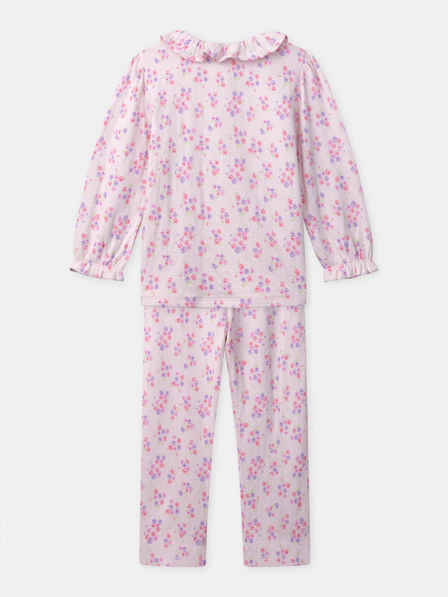 Pijama Rosa com Estampado Floral para Menina