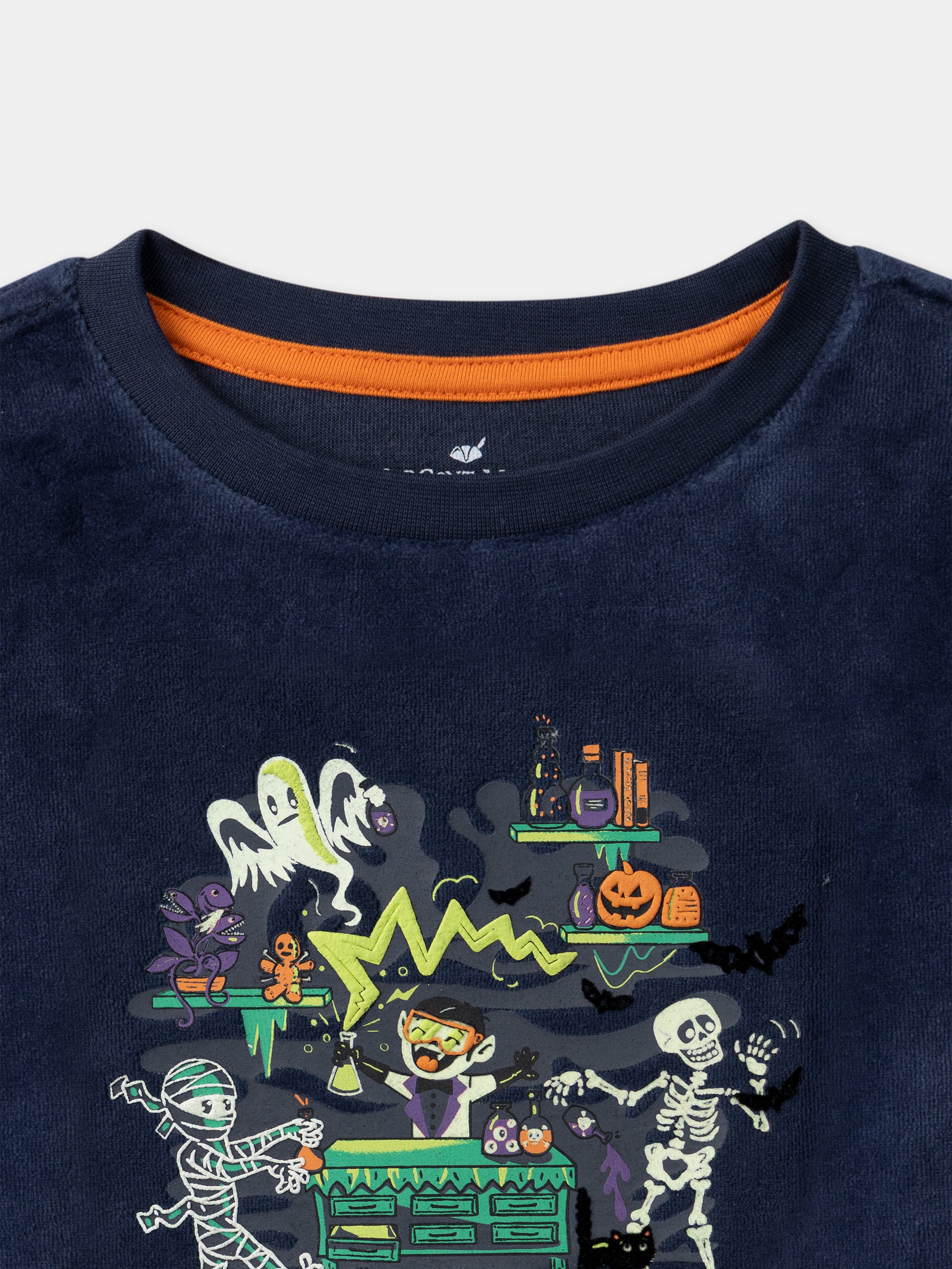 Pijama de veludo azul marinho + Capa para menino