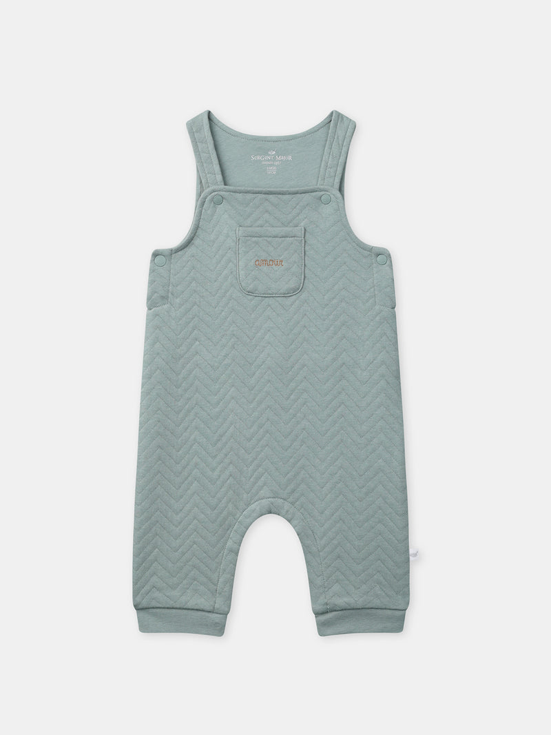 Ensemble salopette bleu grisée + body rayé + chaussettes Naissance Garçon