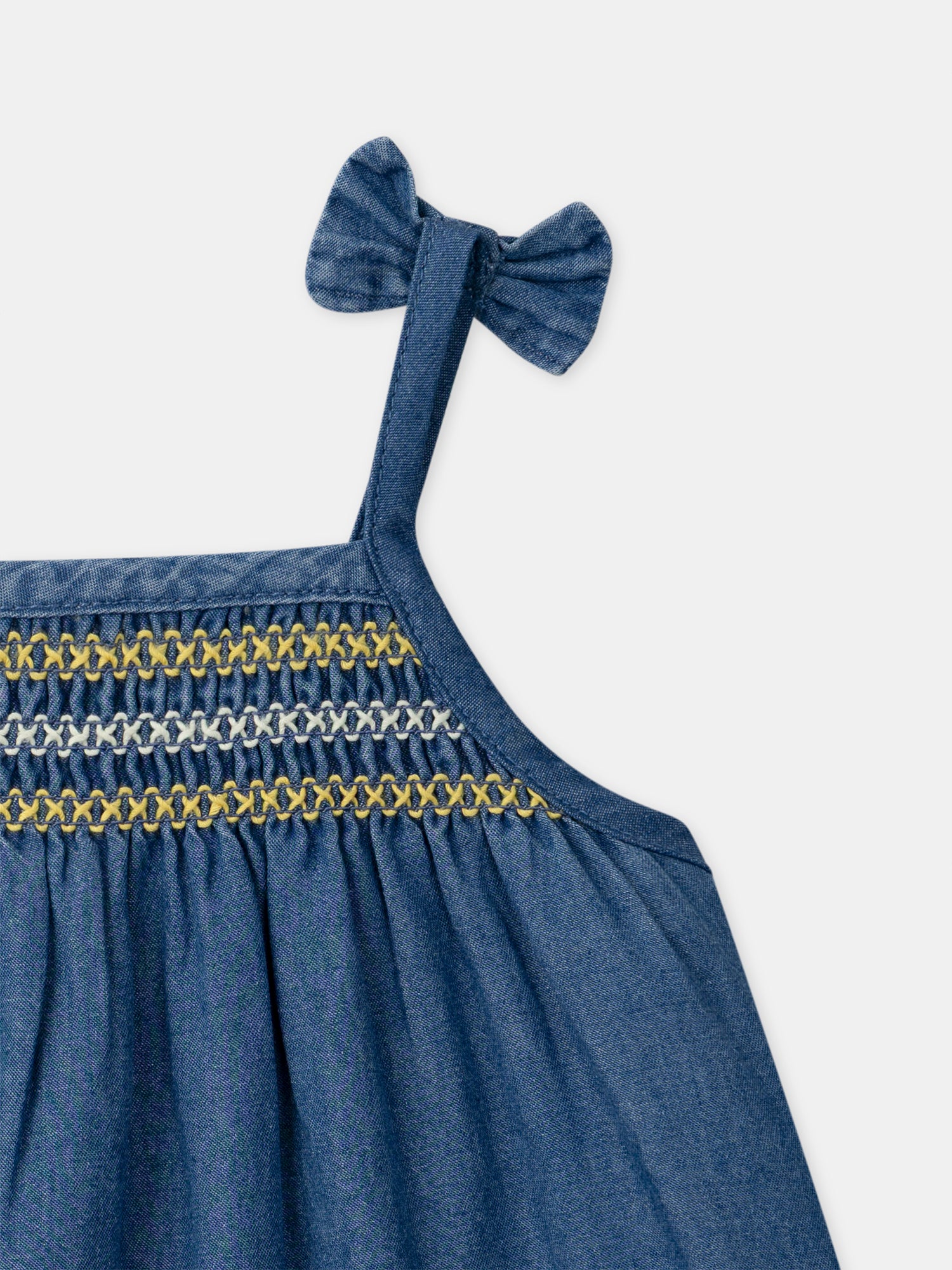 Vestido de denim com bordados de limão para Bebé Mulher