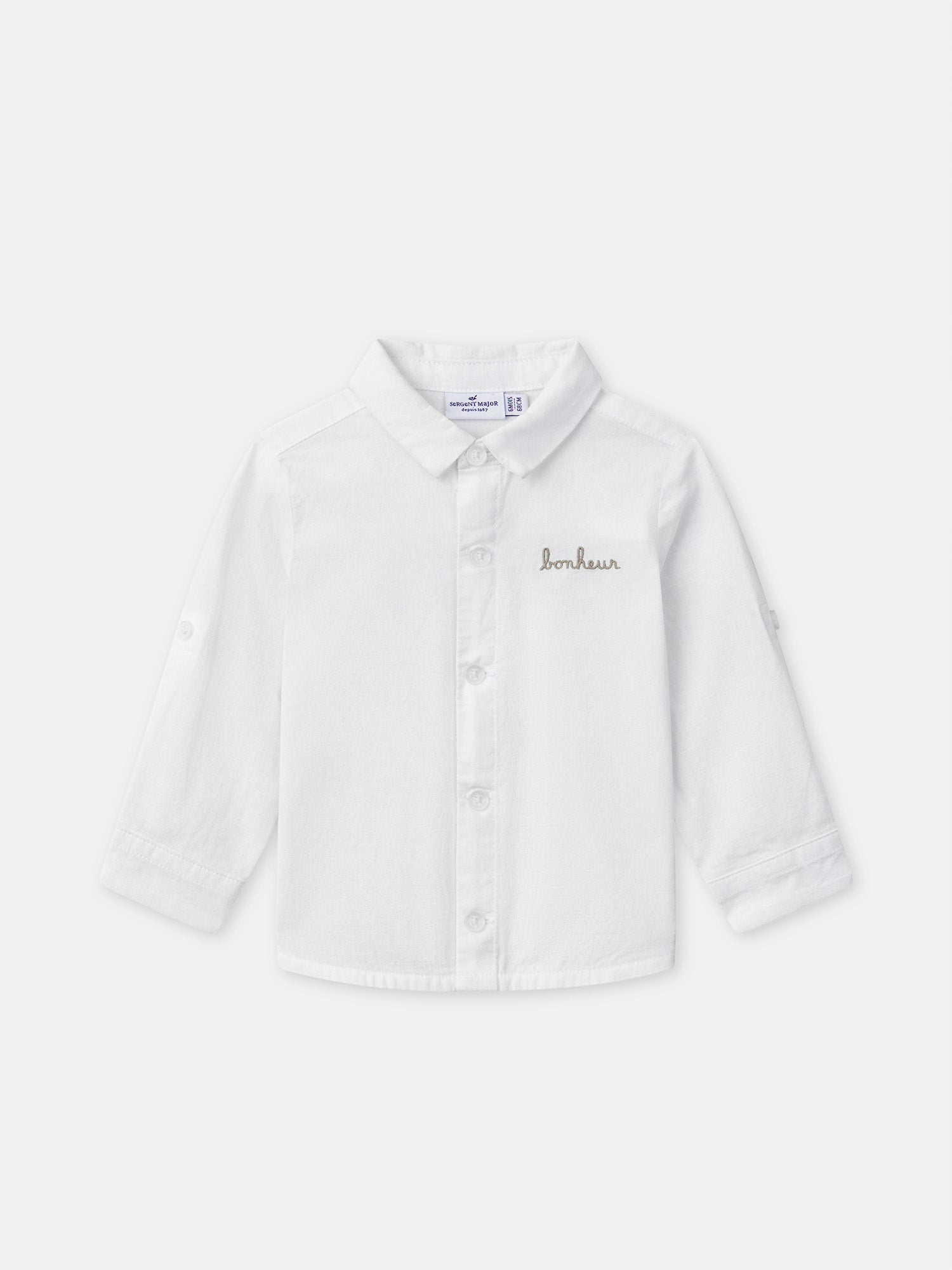 Camisa Ecru com Mangas Arreganhadas Bebé Menino