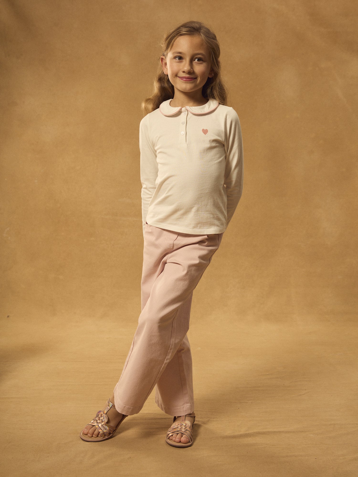 T-shirt Ecru de Mangas Longas Menina