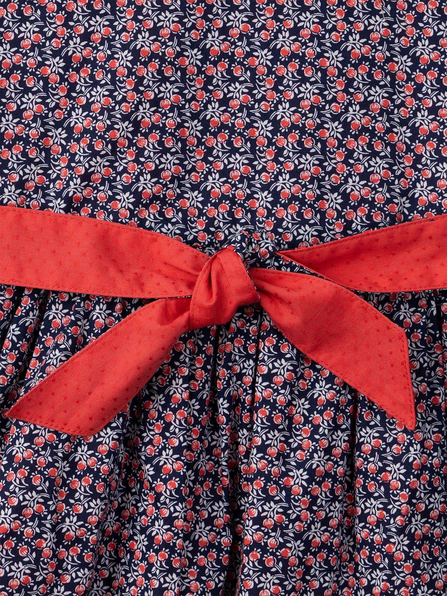 Vestido Reversível Vermelho ou com Estampa Floral para Menina