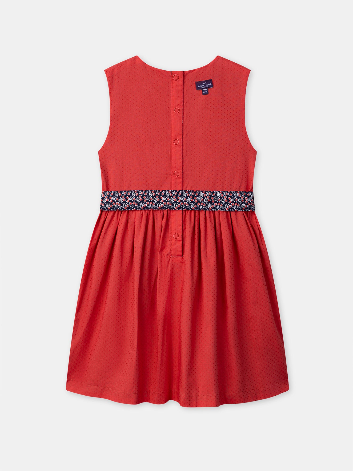 Vestido Reversível Vermelho ou com Estampa Floral para Menina