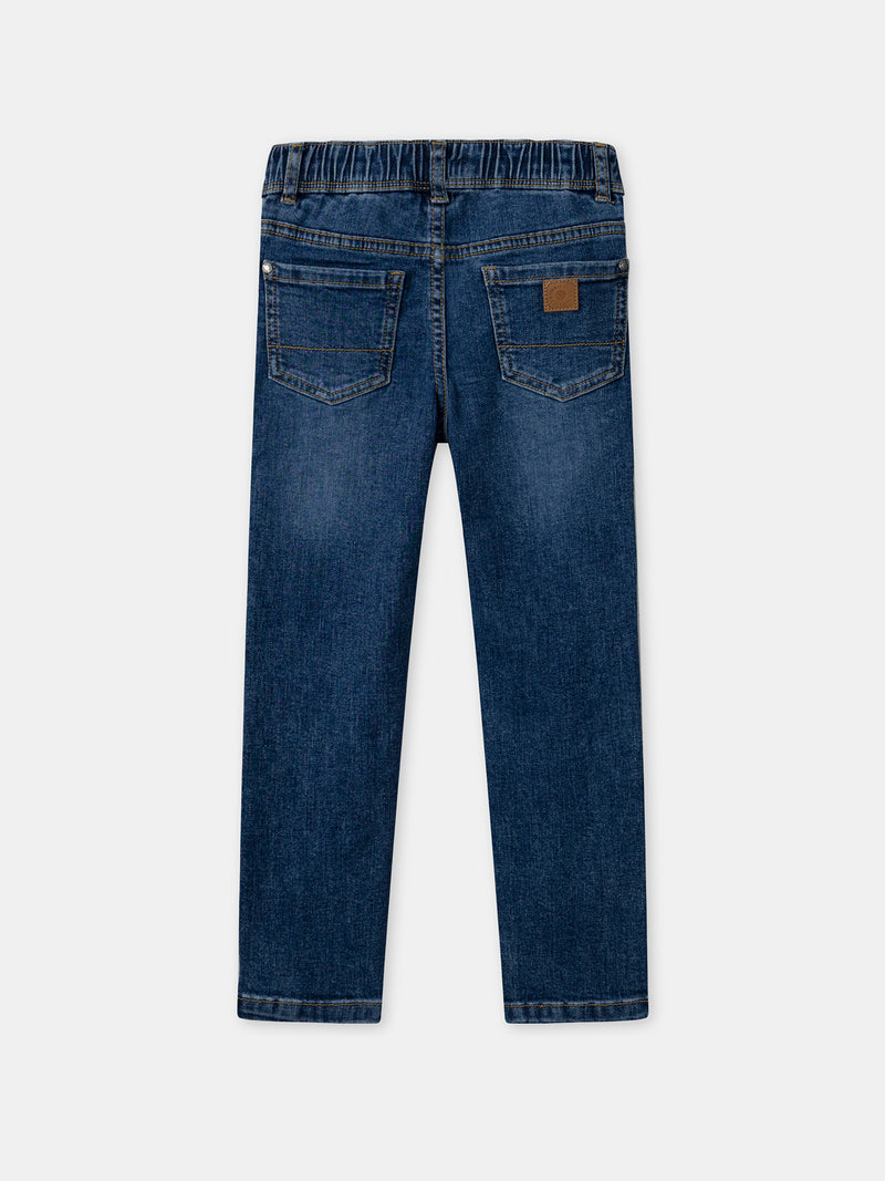 Jeans slim em denim para meninos