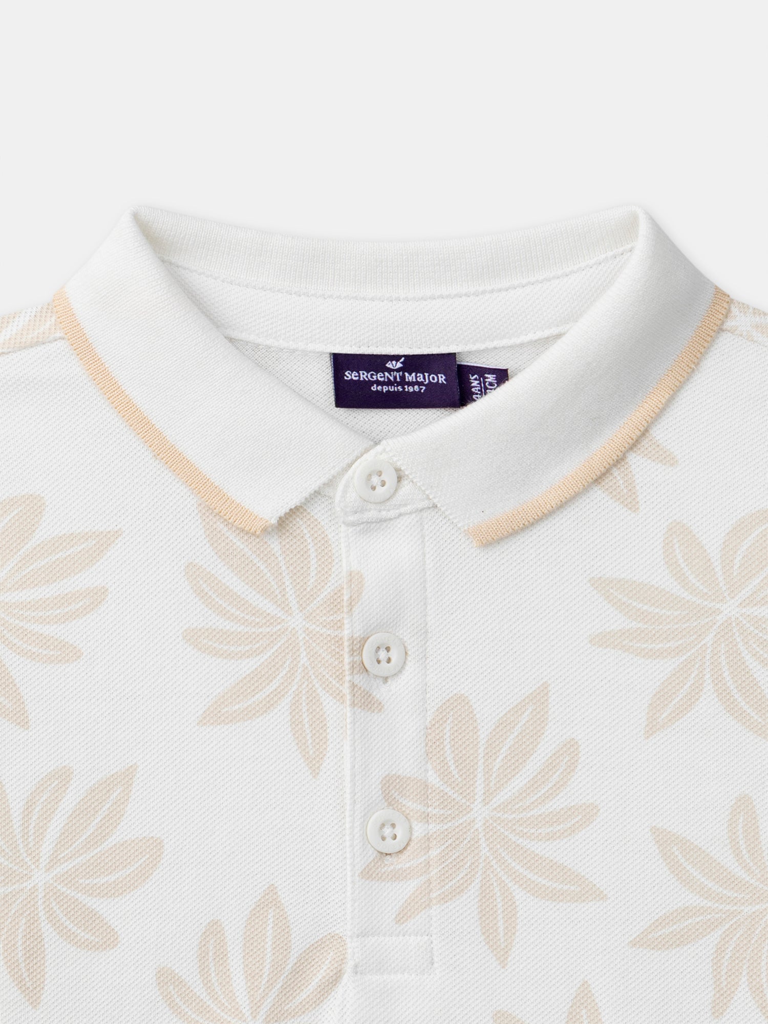 Polo écru à motifs plamiers Garçon