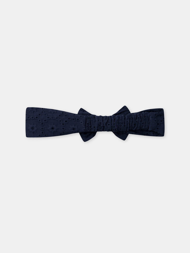 Bandeau Azul Marinho com Nó Bebé Menina