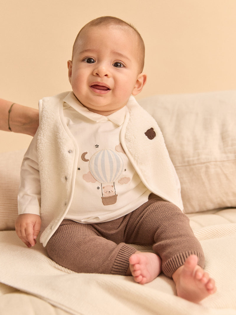 Ensemble gilet + body t-shirt + pantalon Naissance Garçon